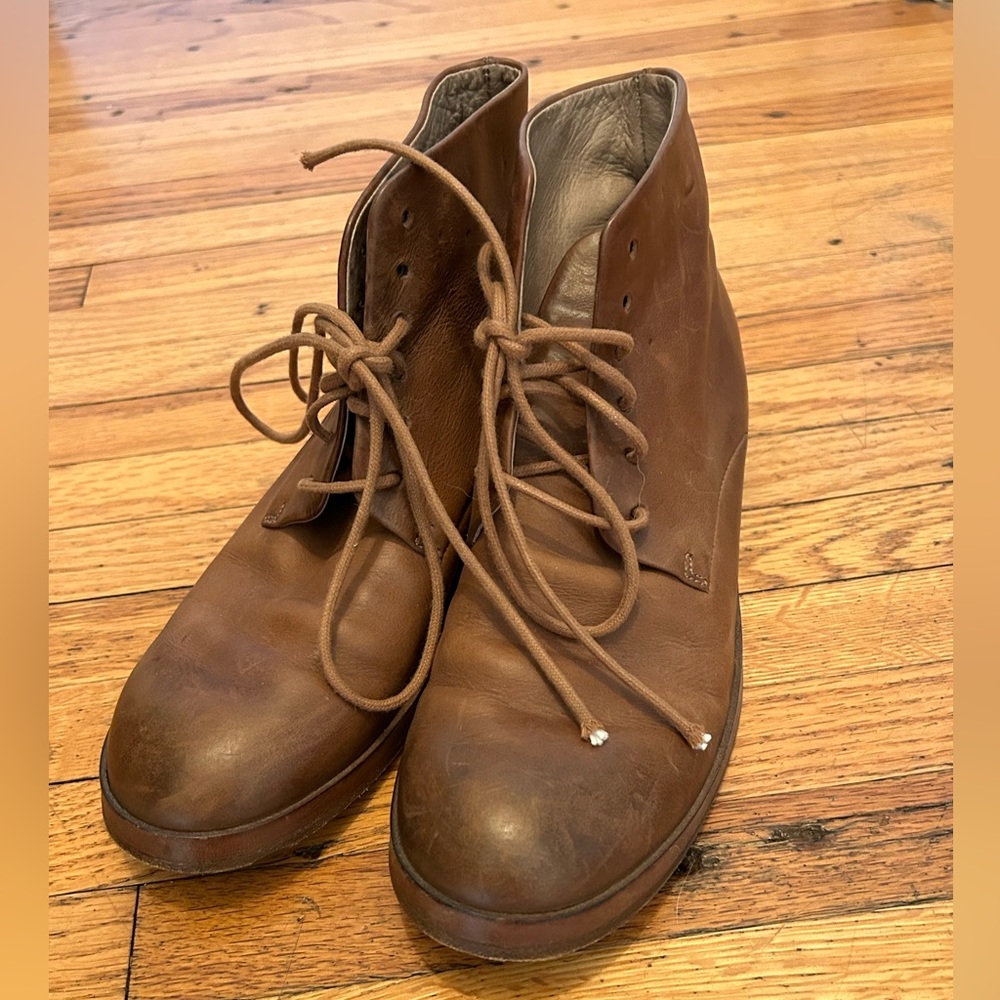 Genuine leather ankle boot